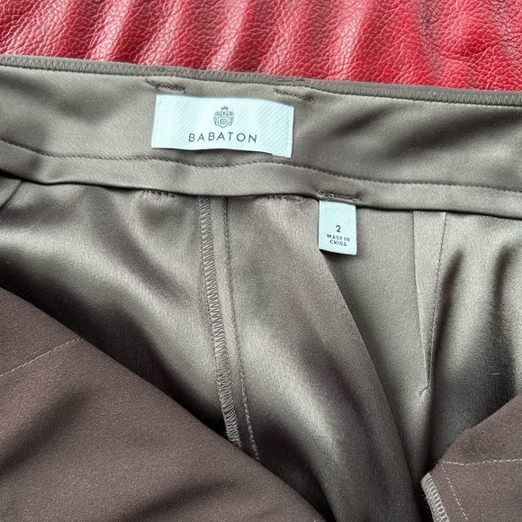Babaton Chocolate Satin Trousers - Picture 4 of 5